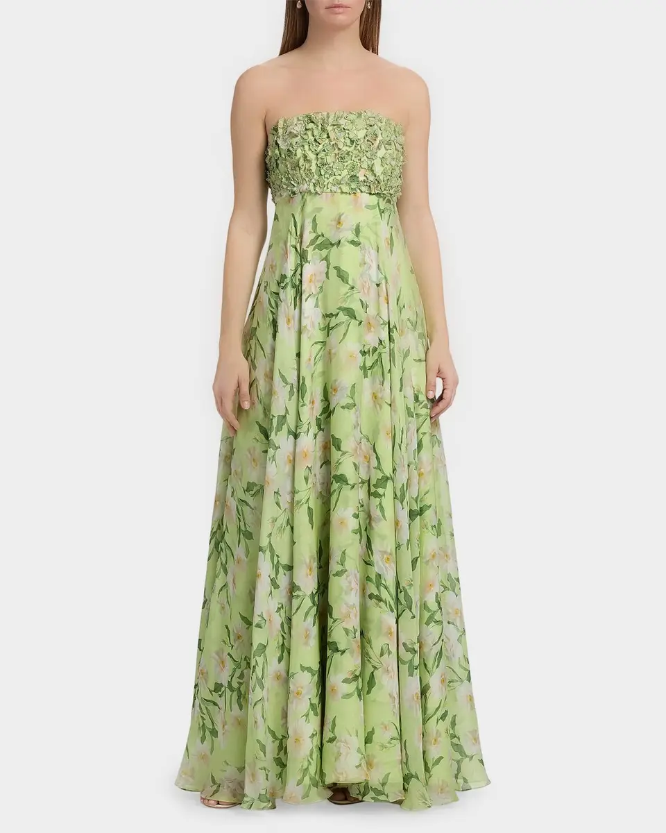 SACHIN & BABI Ames Floral Embellished Strapless Gown | Thumbnail 2