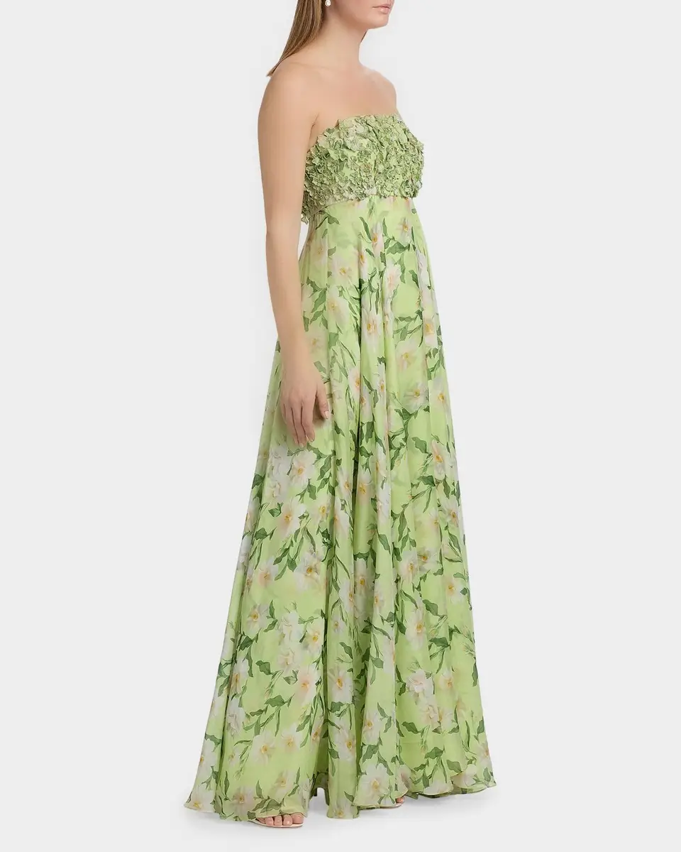 SACHIN & BABI Ames Floral Embellished Strapless Gown | Thumbnail 4