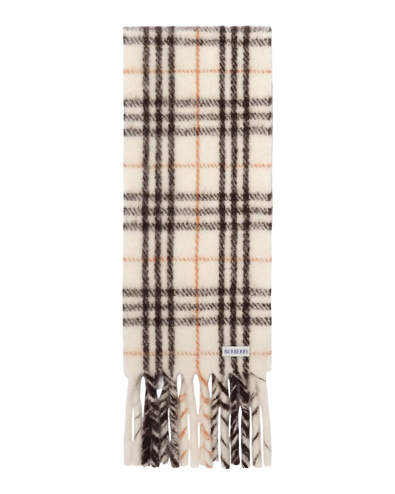 Burberry Men's Check Fringed Alpaca-Wool Scarf