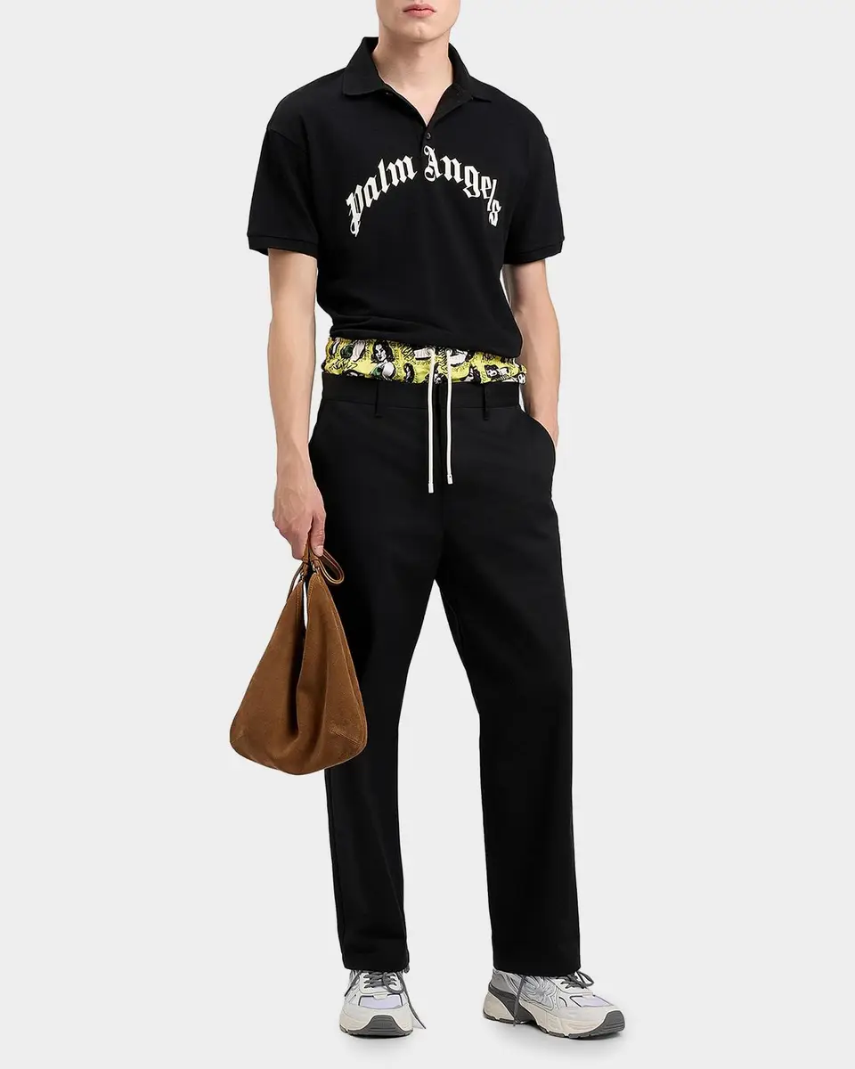 Palm Angels Men's Logo Cotton Polo Shirt | Thumbnail 2