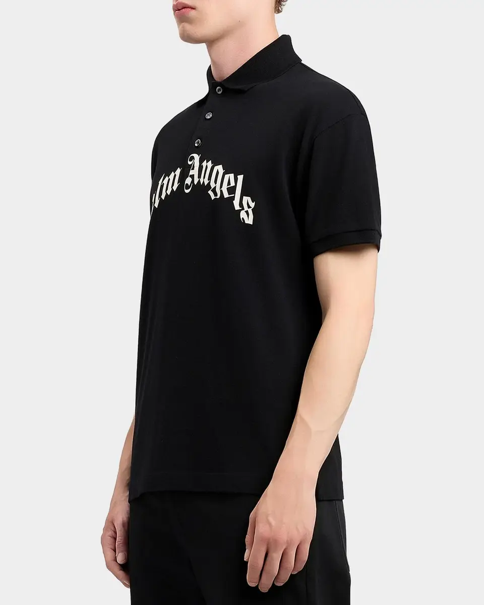 Palm Angels Men's Logo Cotton Polo Shirt | Thumbnail 6