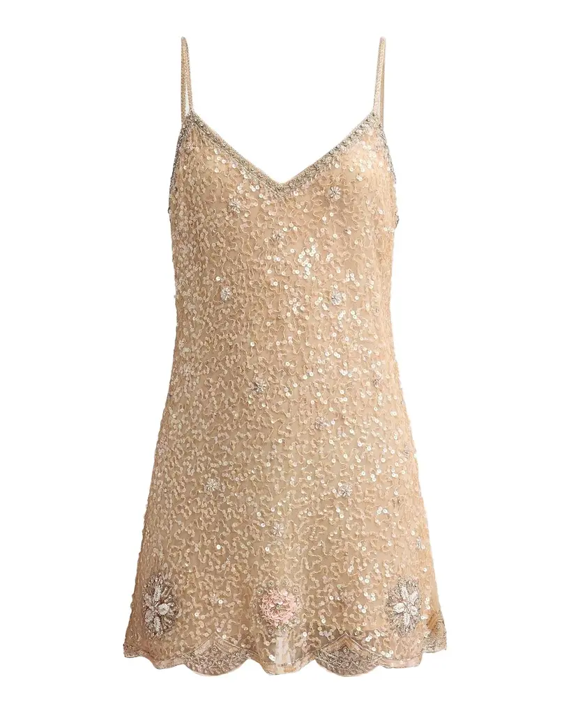 LoveShackFancy Lyrica Embellished A-Line Mini Dress | Image 1 LoveShackFancy Lyrica Embellished A-Line Mini Dress | Image 1