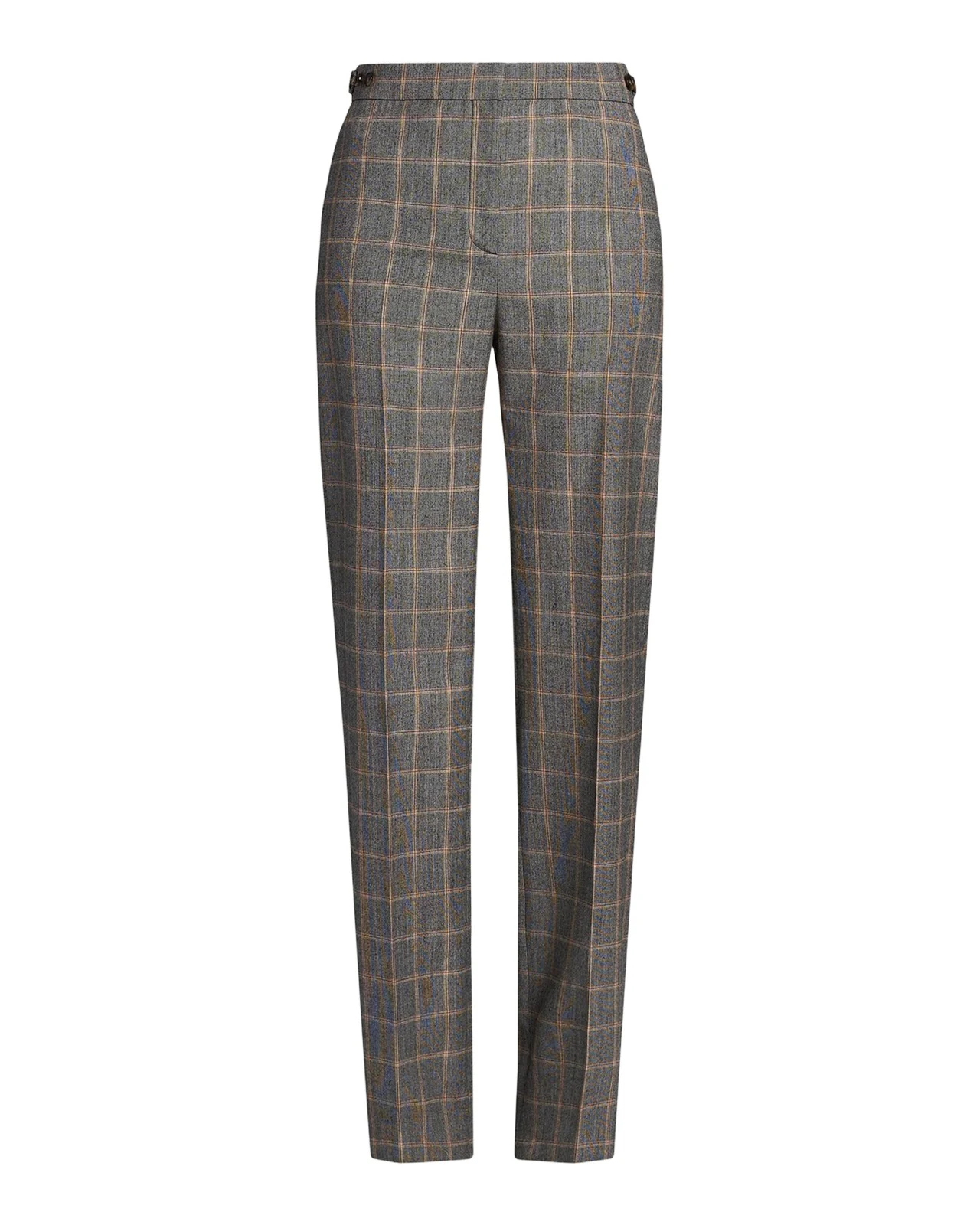 Check Wool Slim Pants