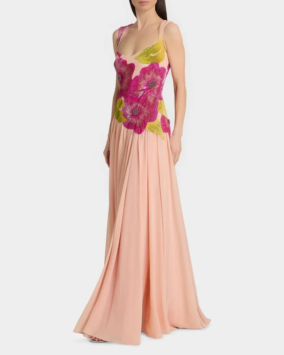 THEIA Sandie Floral-Embroidered Gown | Thumbnail 2