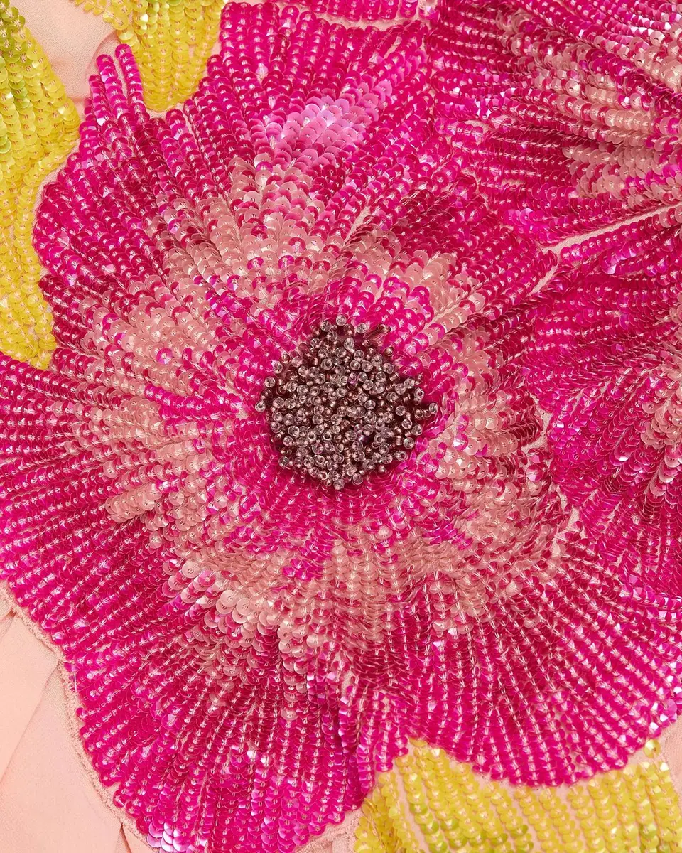 THEIA Sandie Floral-Embroidered Gown | Thumbnail 4