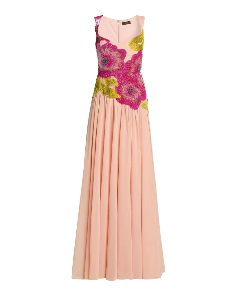 Theia Sandie Floral-Embroidered Gown | Image 1 Theia Sandie Floral-Embroidered Gown | Image 1