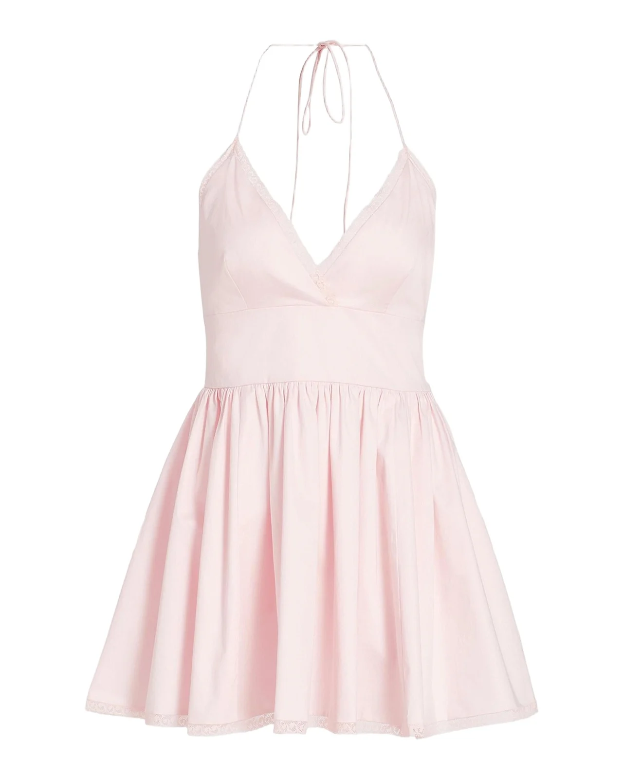 Arletta Lace-Trim Stretch-Cotton Mini Dress Arletta Lace-Trim Stretch-Cotton Mini Dress