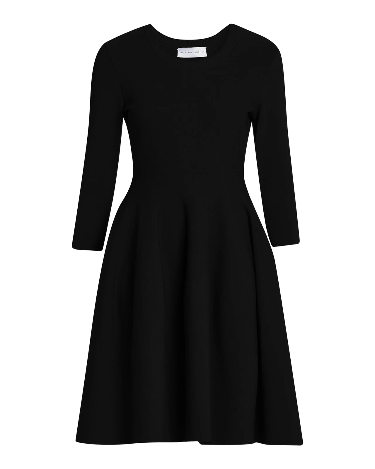 Compact Knit Fit-And-Flare Knee-Length Dress