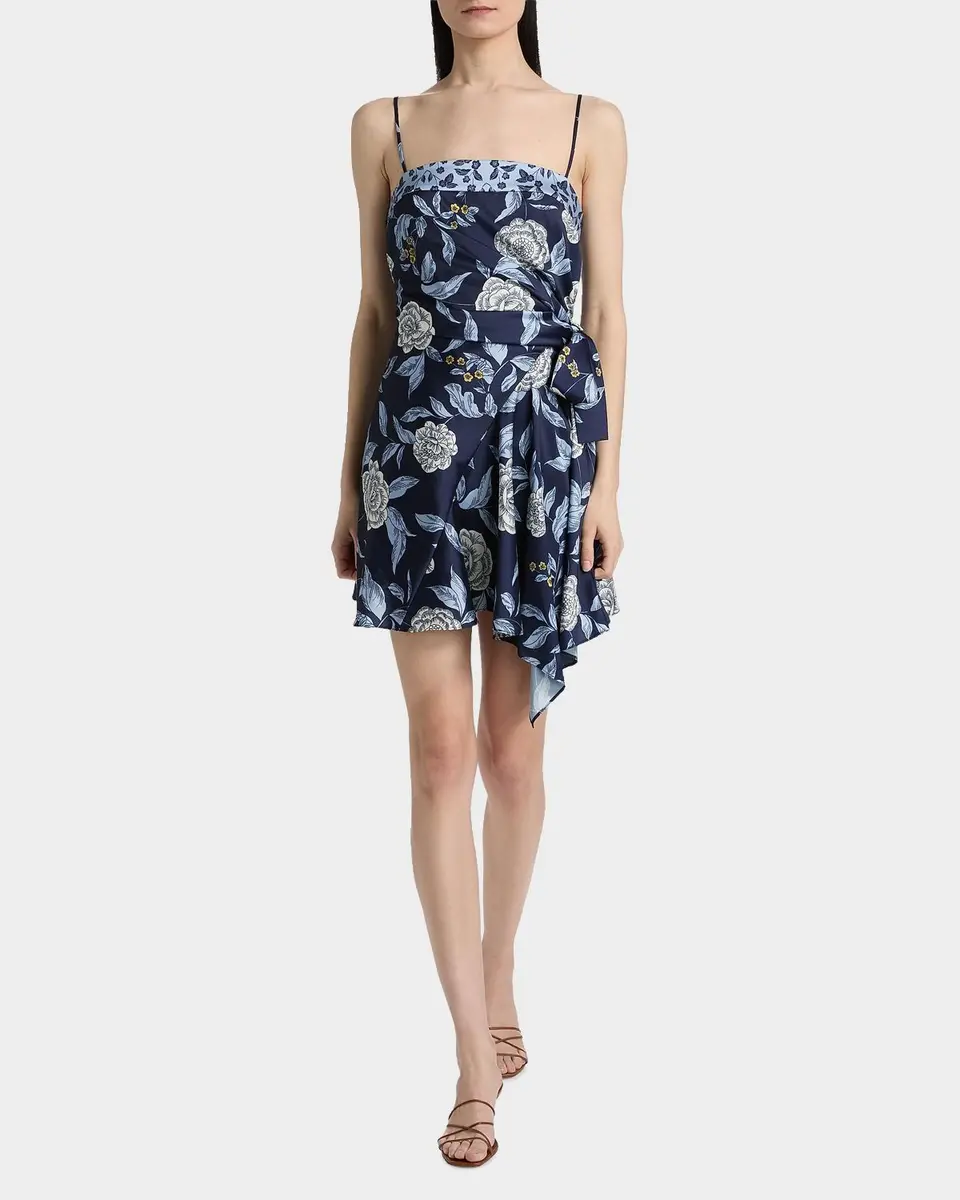 TANYA TAYLOR Antona Floral Crepe Wrap-Waist Mini Dress | Thumbnail 2 TANYA TAYLOR Antona Floral Crepe Wrap-Waist Mini Dress | Thumbnail 2