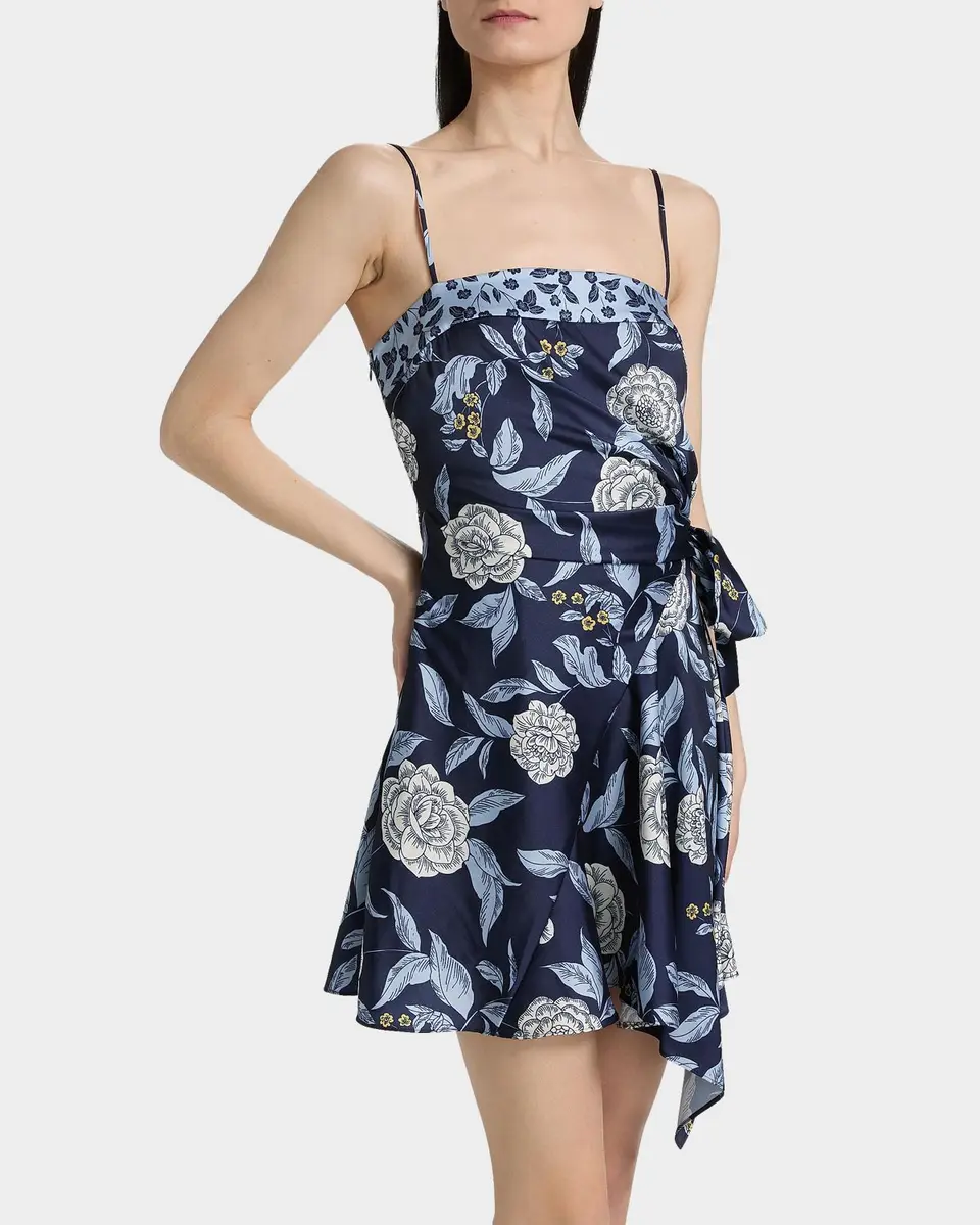 TANYA TAYLOR Antona Floral Crepe Wrap-Waist Mini Dress | Thumbnail 7 TANYA TAYLOR Antona Floral Crepe Wrap-Waist Mini Dress | Thumbnail 7