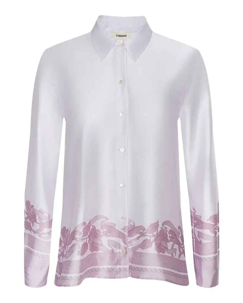 L'AGENCE Judy Scarf Satin Shirt | Image 1 L'AGENCE Judy Scarf Satin Shirt | Image 1