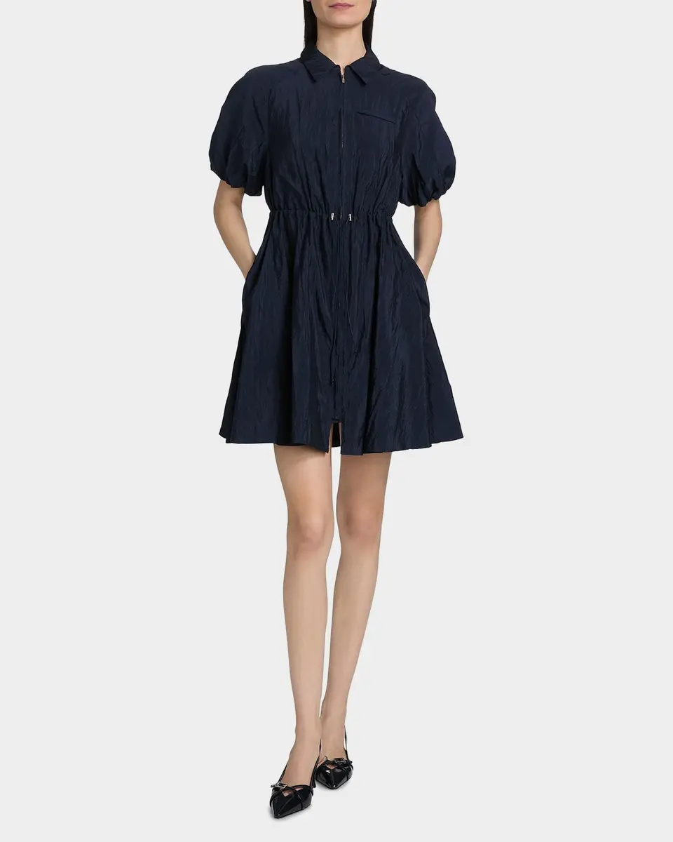 Cinq à Sept Macauly Textured Puff-Sleeve Mini Shirtdress | Thumbnail 2