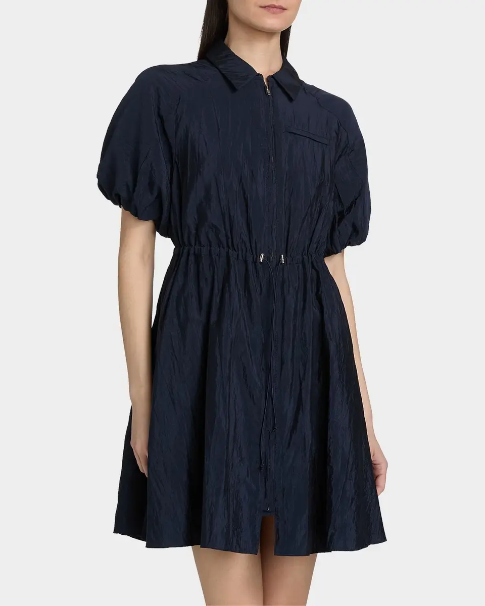 Cinq à Sept Macauly Textured Puff-Sleeve Mini Shirtdress | Thumbnail 4