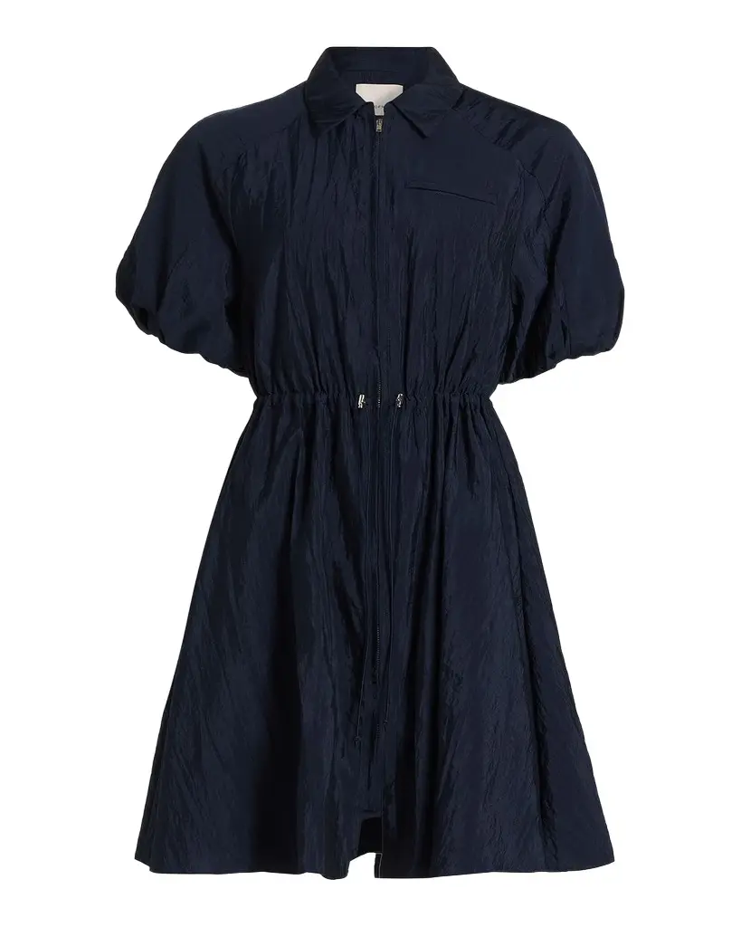 Cinq à Sept Macauly Textured Puff-Sleeve Mini Shirtdress | Image 1 Cinq à Sept Macauly Textured Puff-Sleeve Mini Shirtdress | Image 1