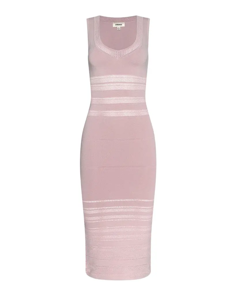 L'Agence Taren Open-Knit Body-Con Midi Dress | Image 1 L'Agence Taren Open-Knit Body-Con Midi Dress | Image 1