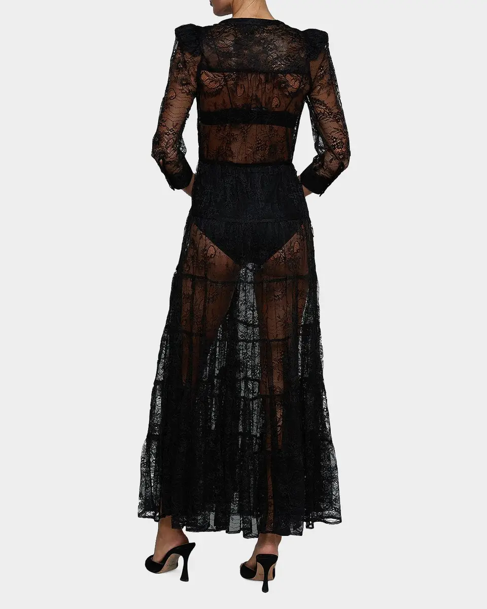 L'Agence Seraphina Lace Tiered Maxi Dress | Thumbnail 3 L'Agence Seraphina Lace Tiered Maxi Dress | Thumbnail 3