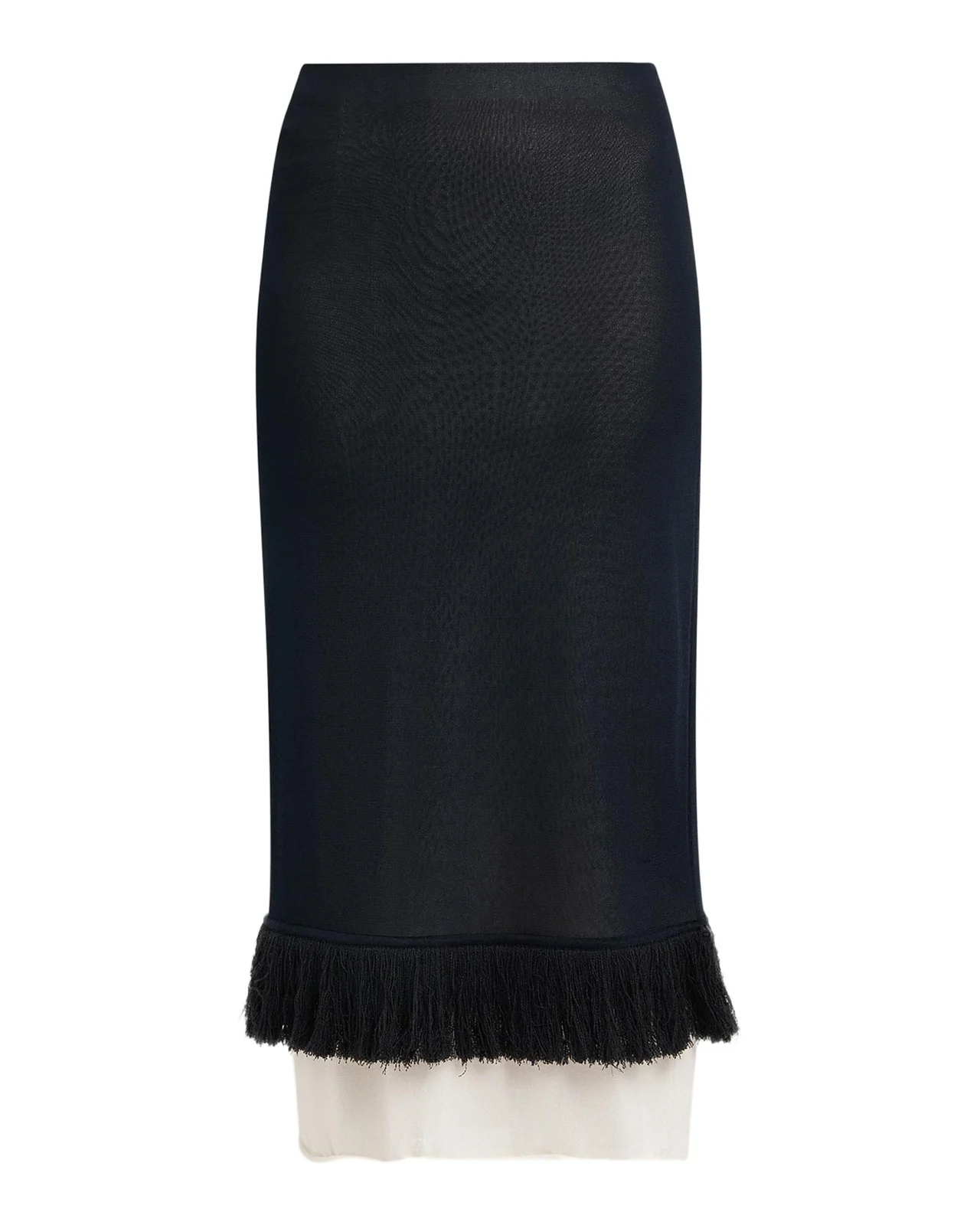 Bottega Veneta Colorblock Layered Fringe Midi Skirt