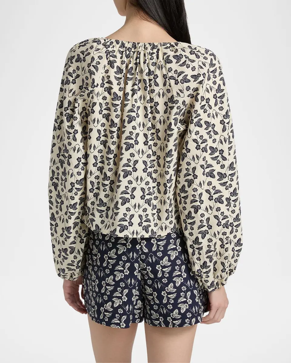 TANYA TAYLOR Adelina Floral Cotton Poplin Top | Thumbnail 3