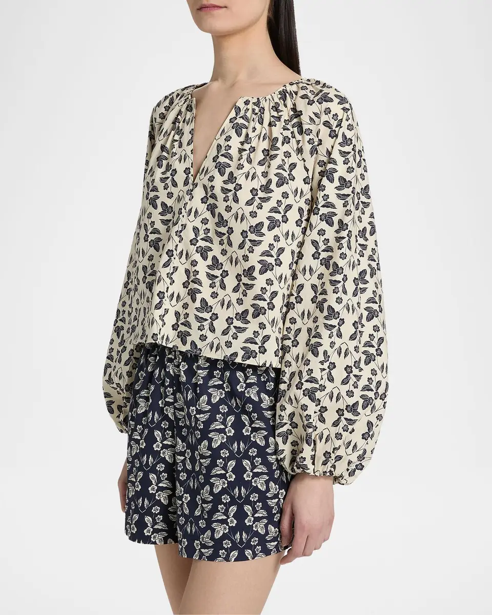 TANYA TAYLOR Adelina Floral Cotton Poplin Top | Thumbnail 7