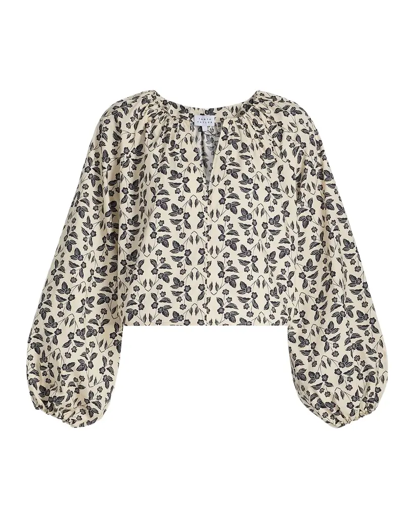 TANYA TAYLOR Adelina Floral Cotton Poplin Top | Image 1 TANYA TAYLOR Adelina Floral Cotton Poplin Top | Image 1
