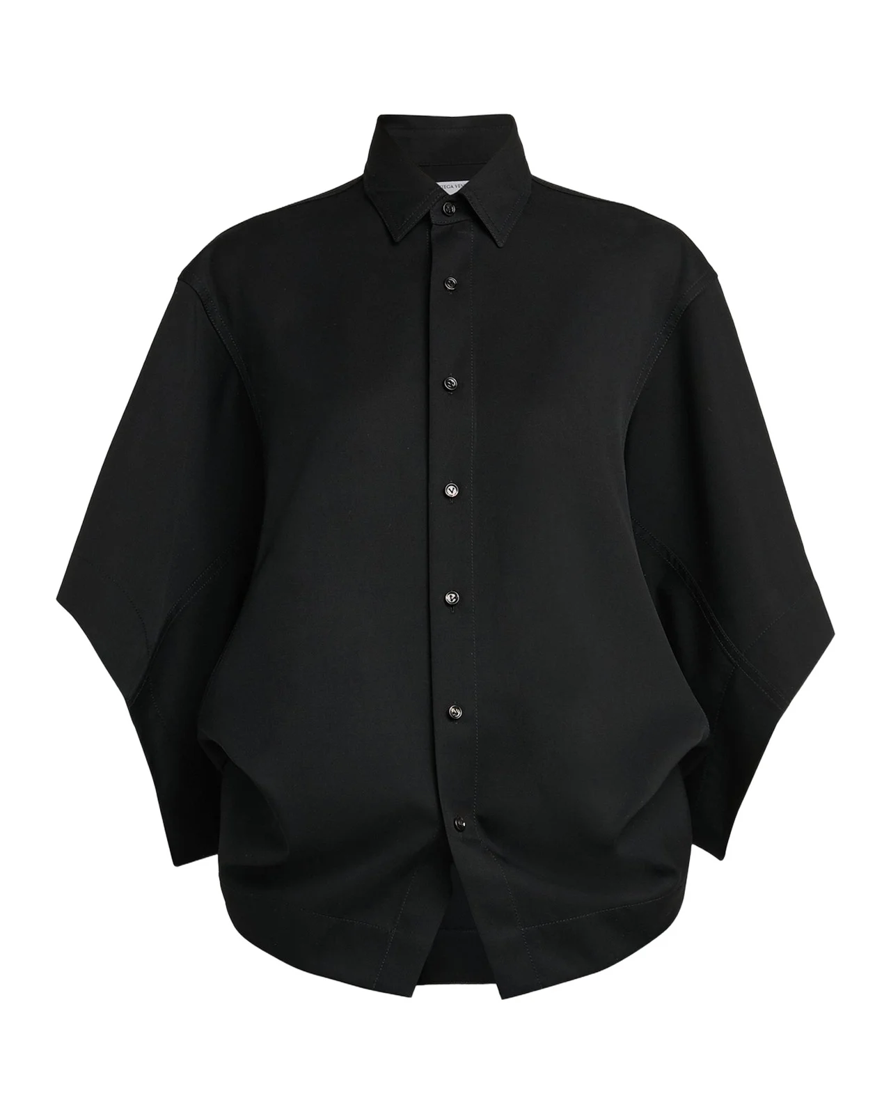 Bottega Veneta Cape-Sleeve Wool Shirt