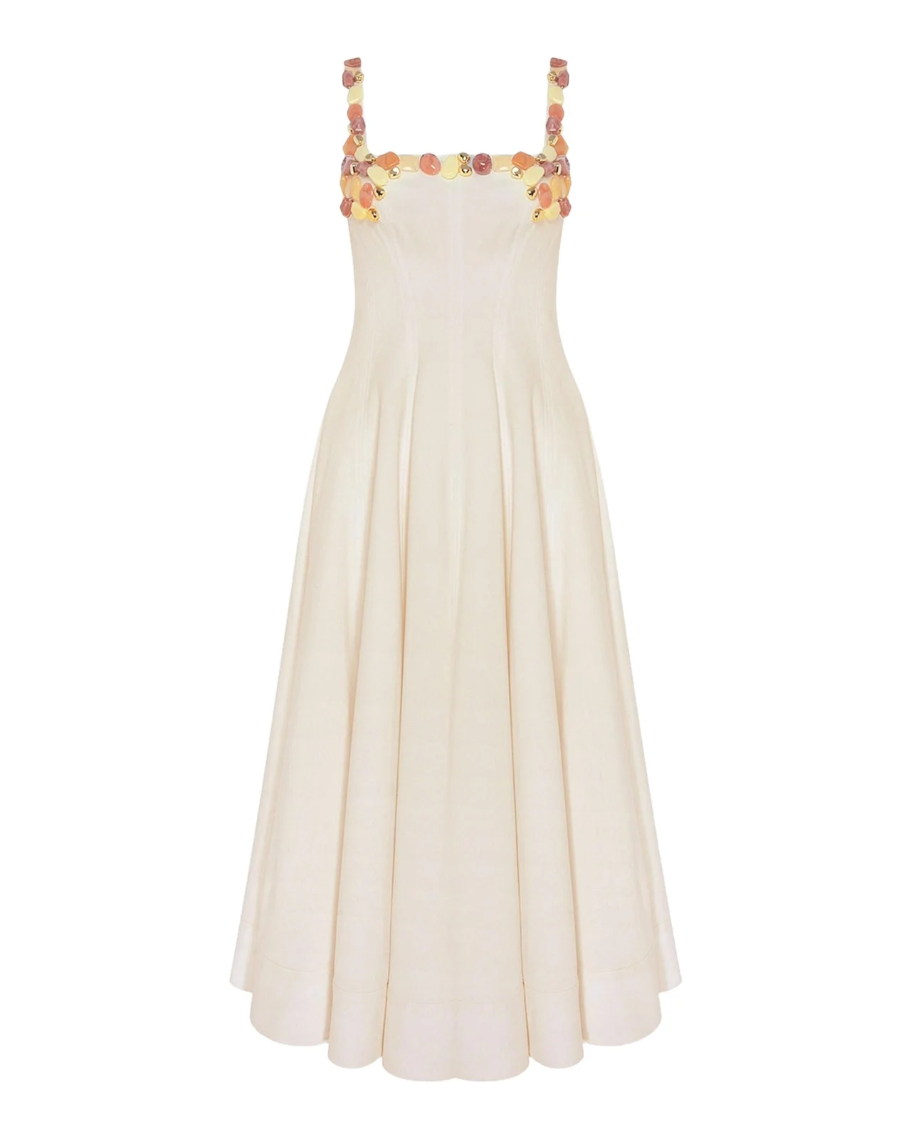 Gabriela Beaded Fit-&-Flare Midi Dress