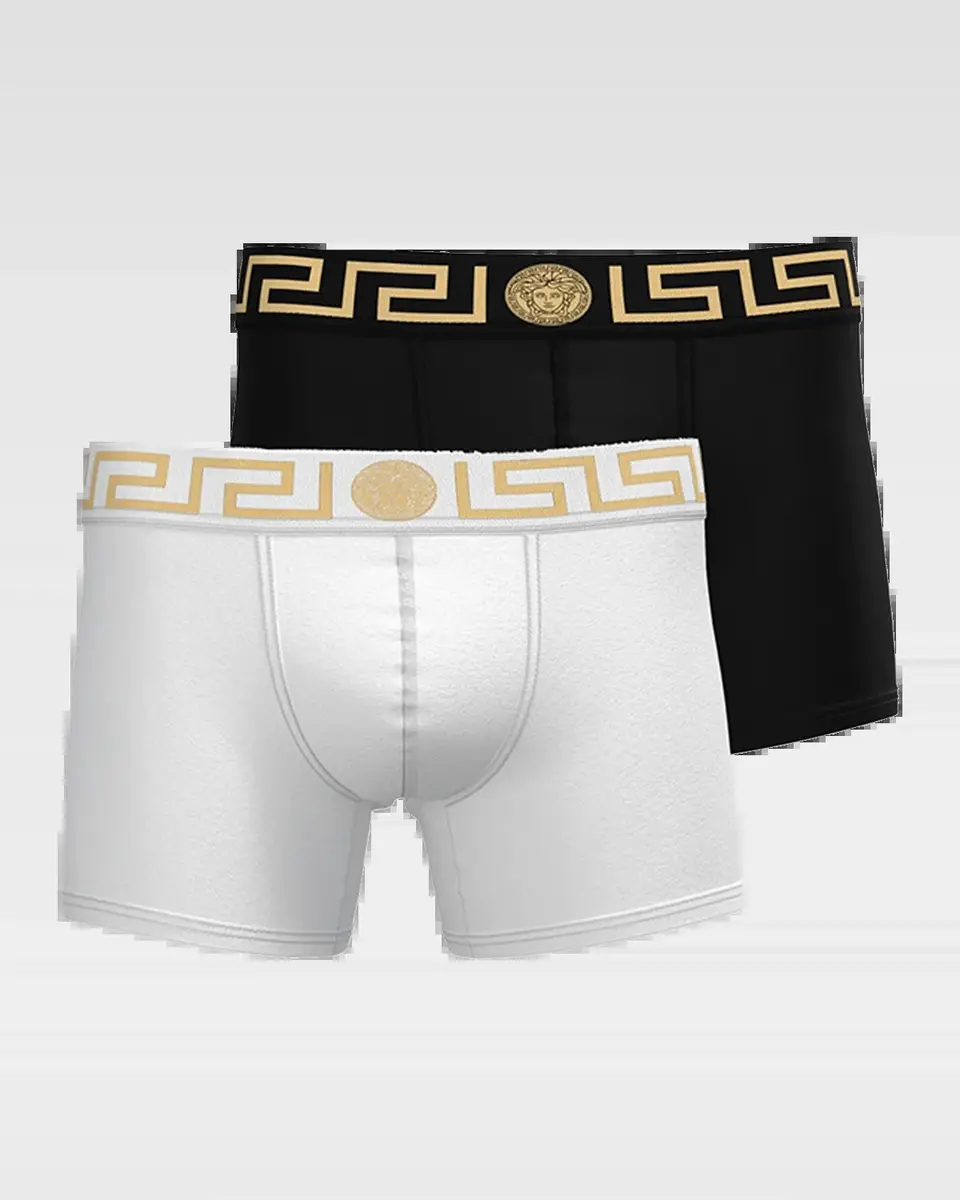 Versace Men's 2-Pack Medusa & Key Jersey Trunk Briefs | Thumbnail 2 Versace Men's 2-Pack Medusa & Key Jersey Trunk Briefs | Thumbnail 2