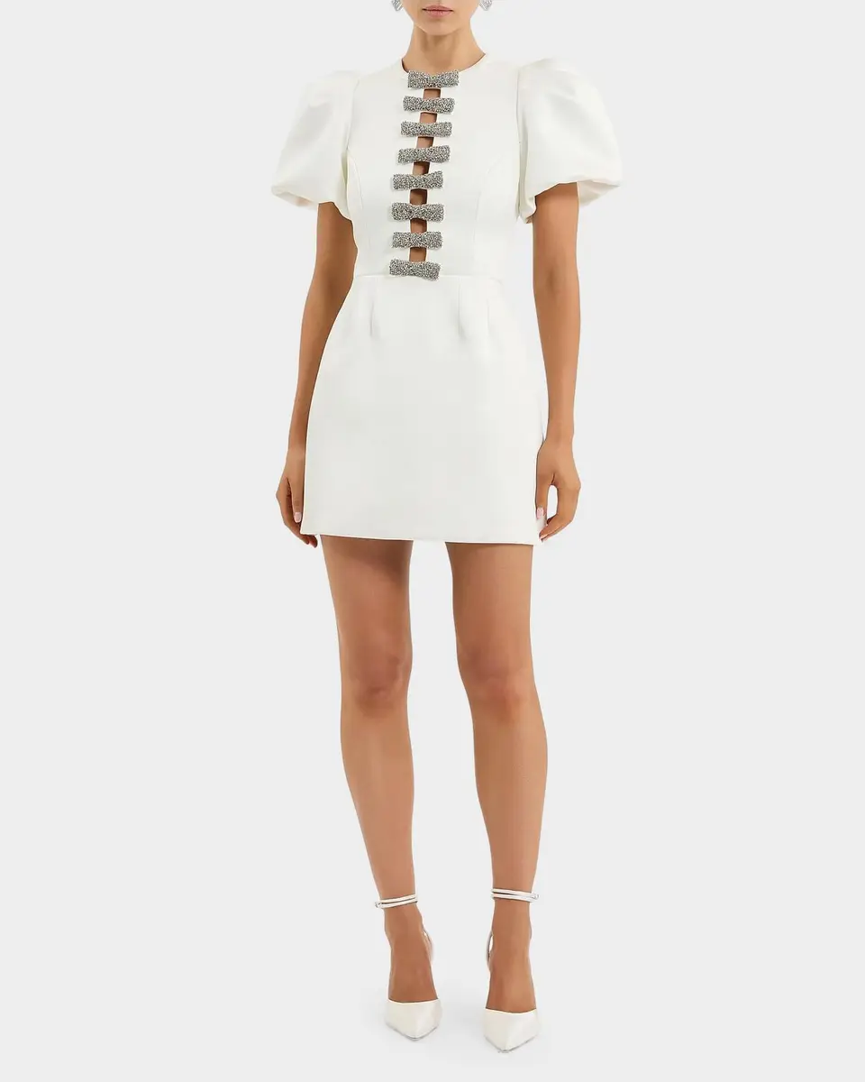 Rebecca Vallance Blaise Embellished-Bow Minidress | Thumbnail 2