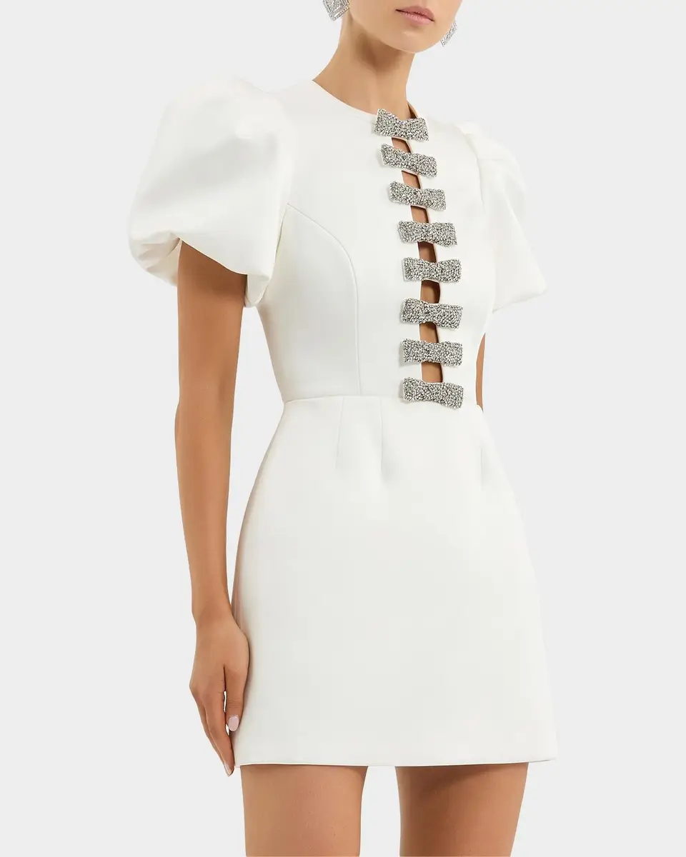 Rebecca Vallance Blaise Embellished-Bow Minidress | Thumbnail 4