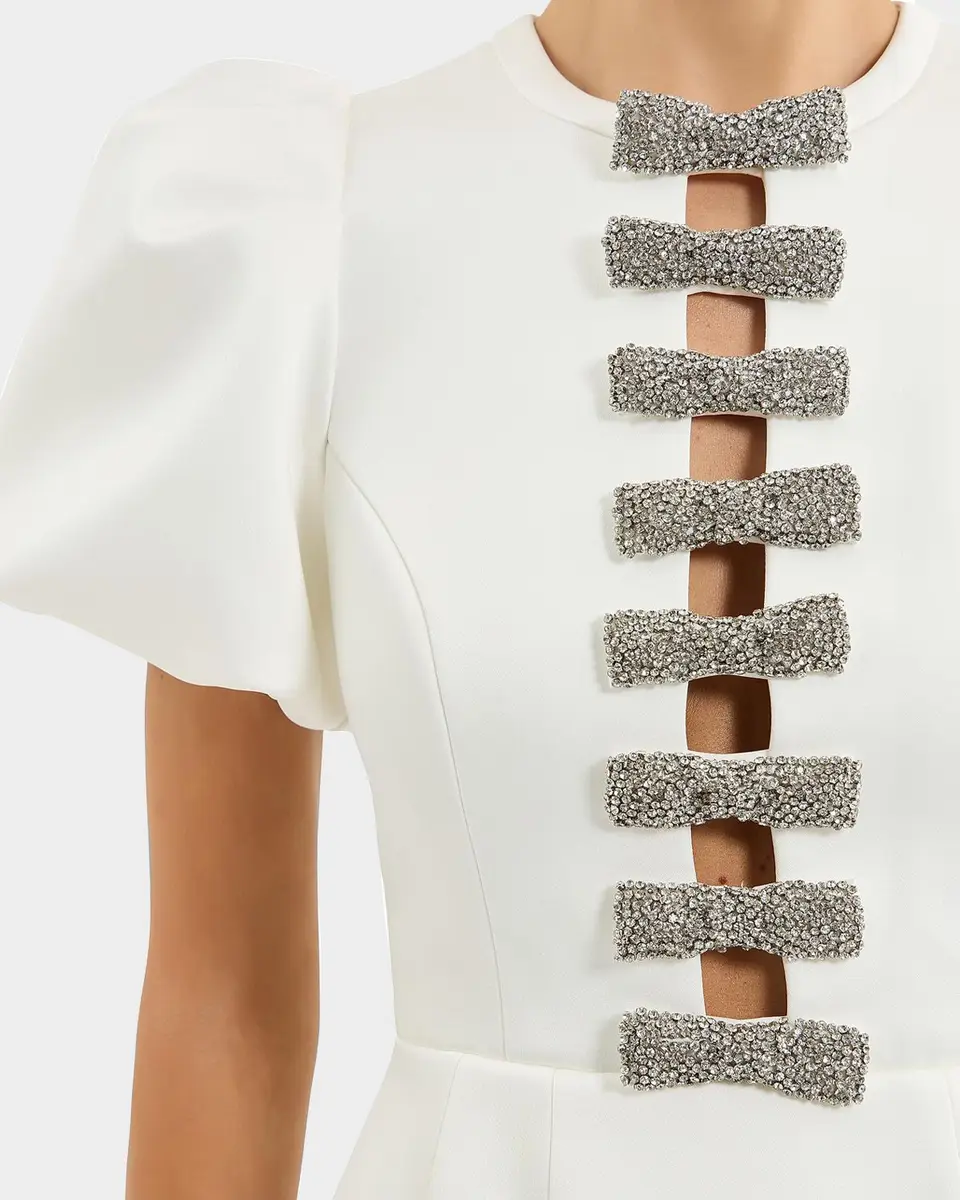 Rebecca Vallance Blaise Embellished-Bow Minidress | Thumbnail 5