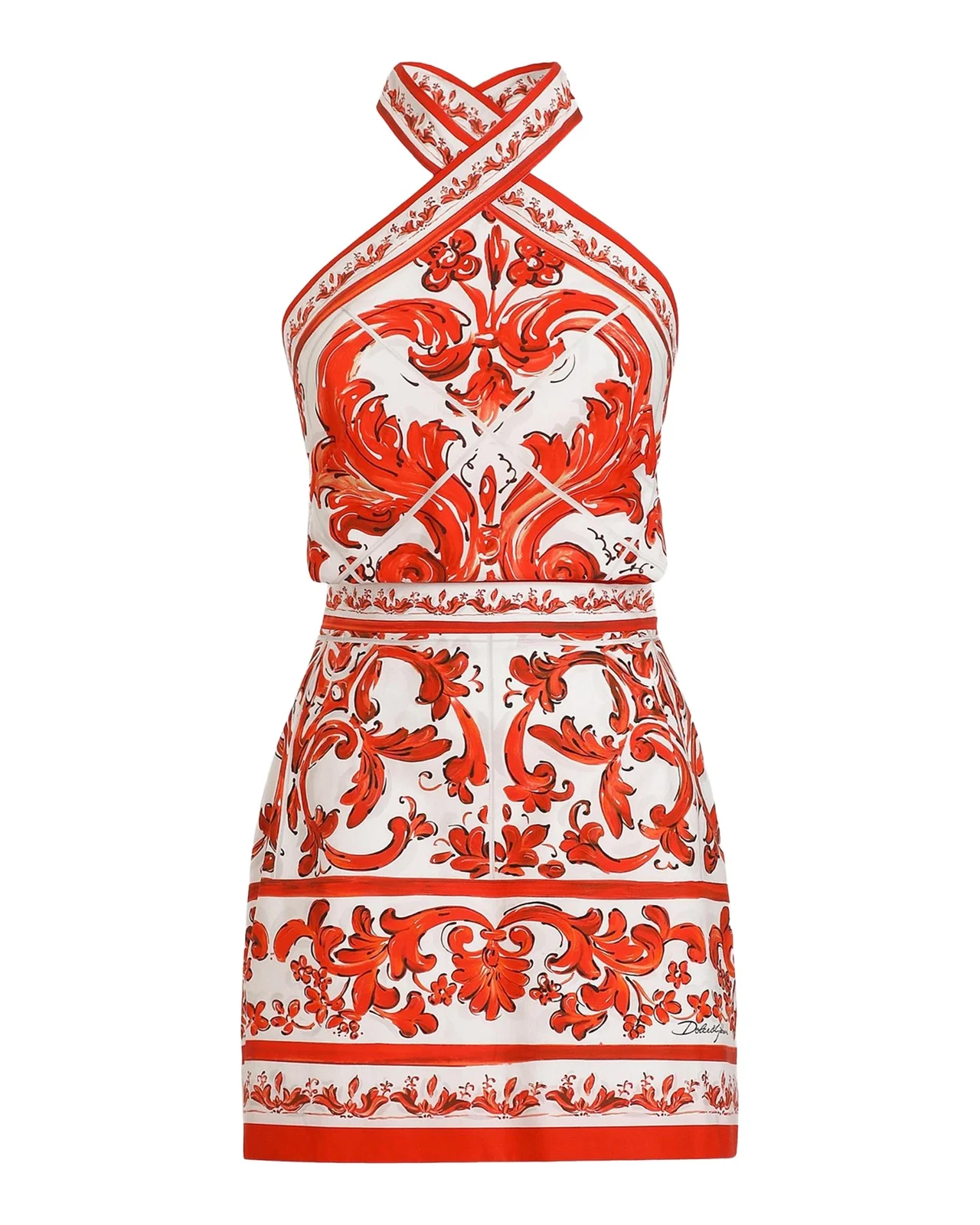 Majolica Cotton Poplin Mini Dress Majolica Cotton Poplin Mini Dress