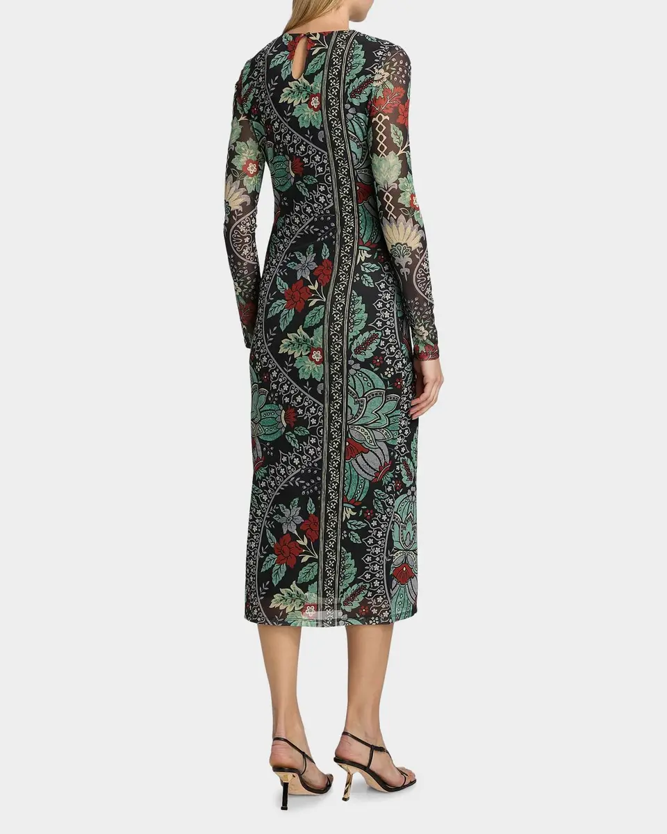 Elie Tahari Delilah Floral Mesh Midi Dress | Thumbnail 3 Elie Tahari Delilah Floral Mesh Midi Dress | Thumbnail 3
