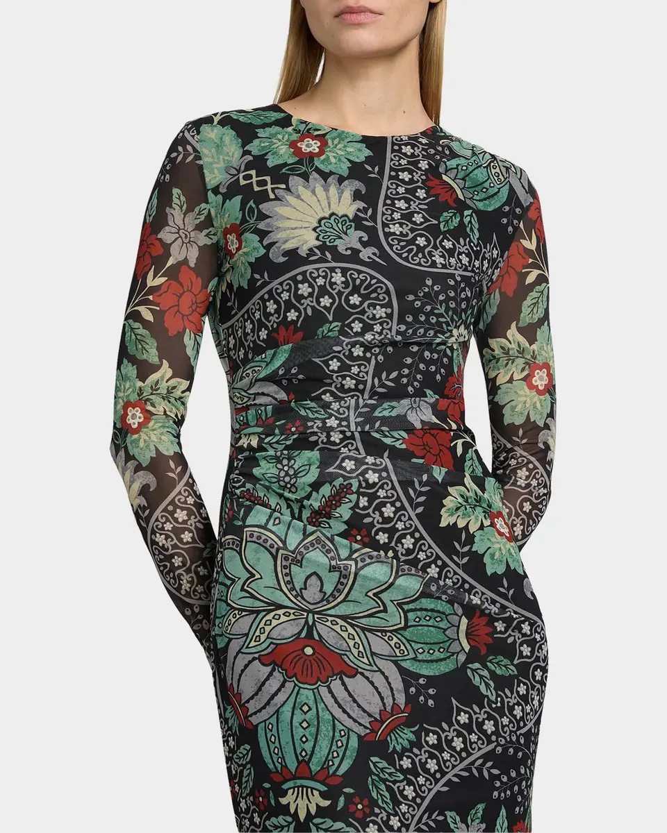 Elie Tahari Delilah Floral Mesh Midi Dress | Thumbnail 5 Elie Tahari Delilah Floral Mesh Midi Dress | Thumbnail 5