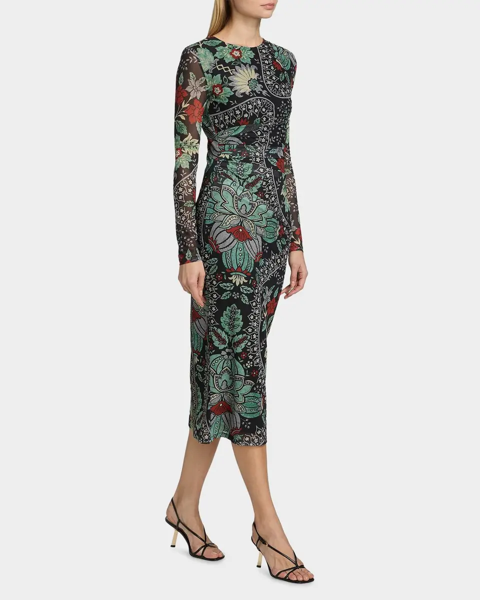 Elie Tahari Delilah Floral Mesh Midi Dress | Thumbnail 6 Elie Tahari Delilah Floral Mesh Midi Dress | Thumbnail 6
