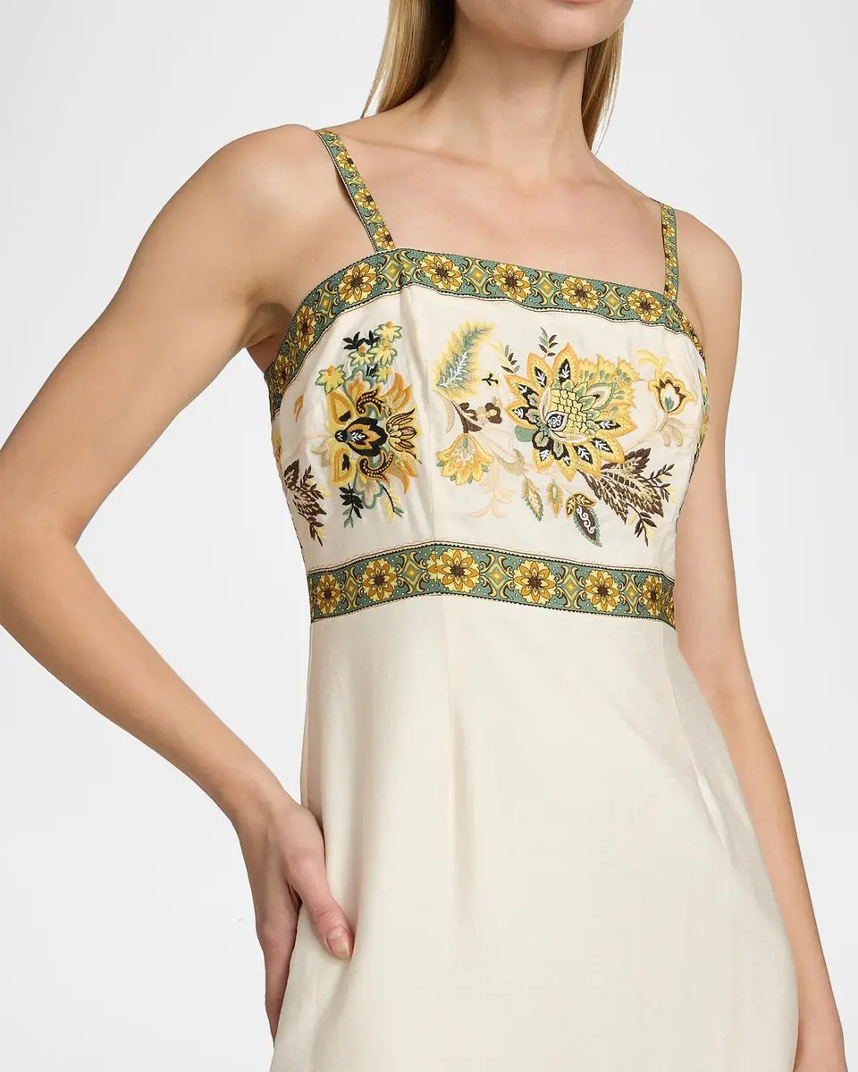 Elie Tahari Annalise Floral Cotton Midi Dress | Thumbnail 5