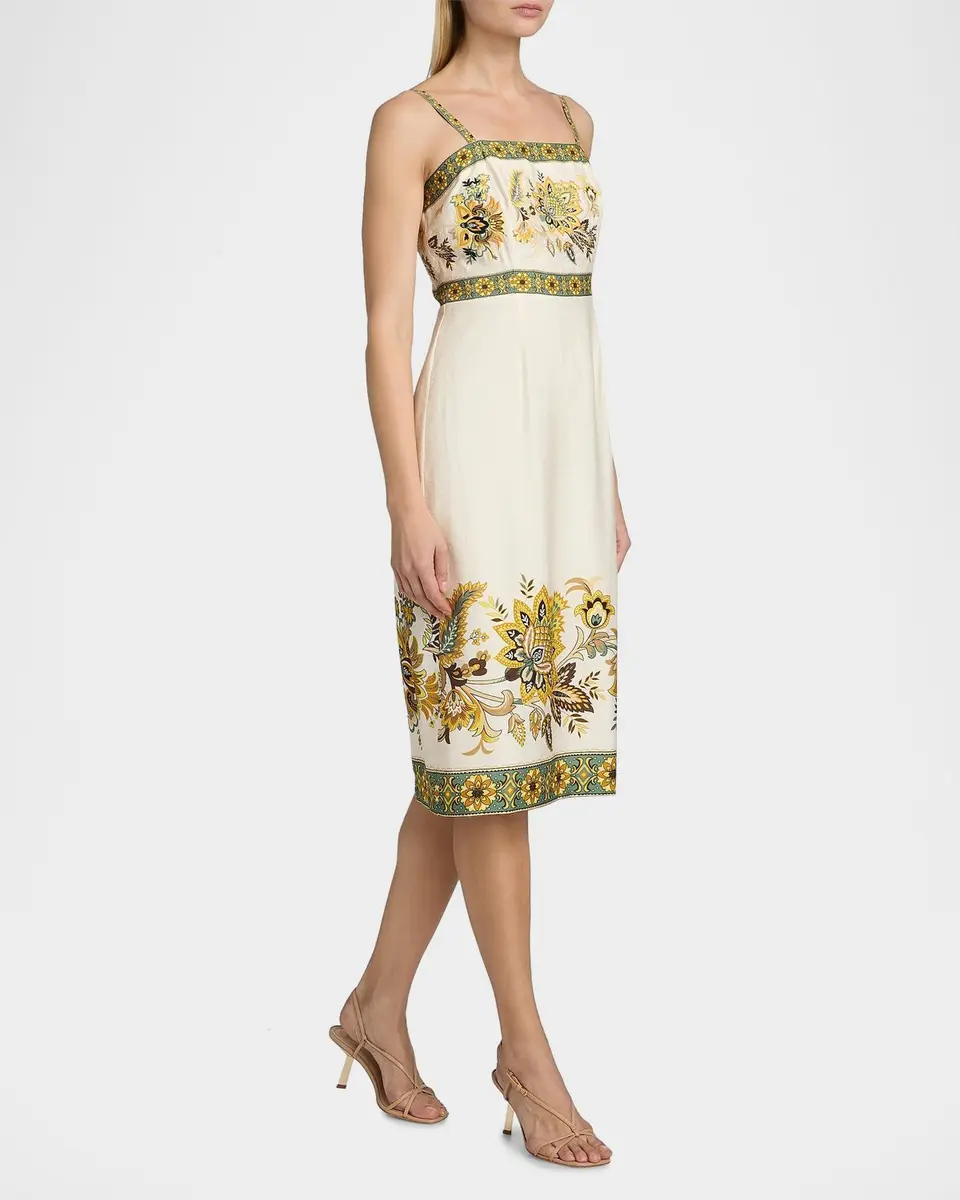Elie Tahari Annalise Floral Cotton Midi Dress | Thumbnail 7