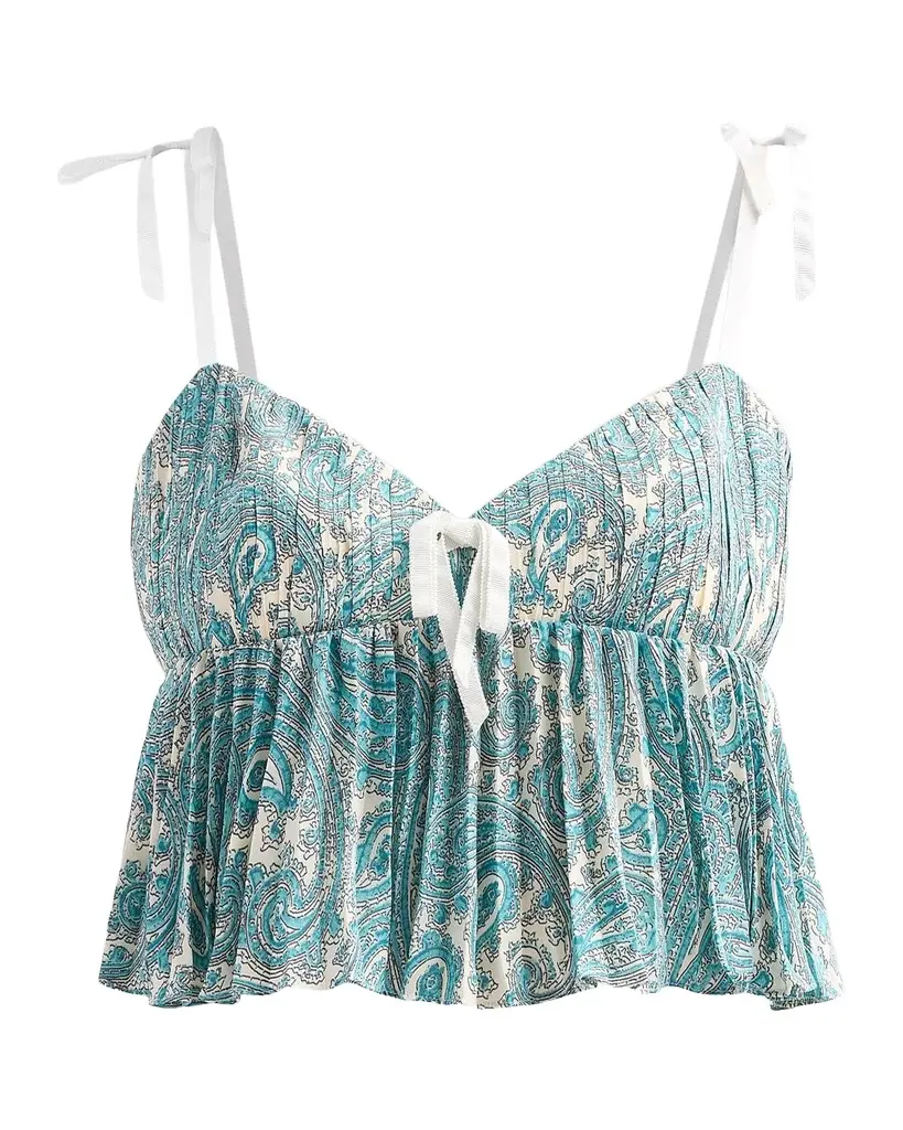 Cinq à Sept Hendrix Orianna Paisley Crop Top | Image 1 Cinq à Sept Hendrix Orianna Paisley Crop Top | Image 1