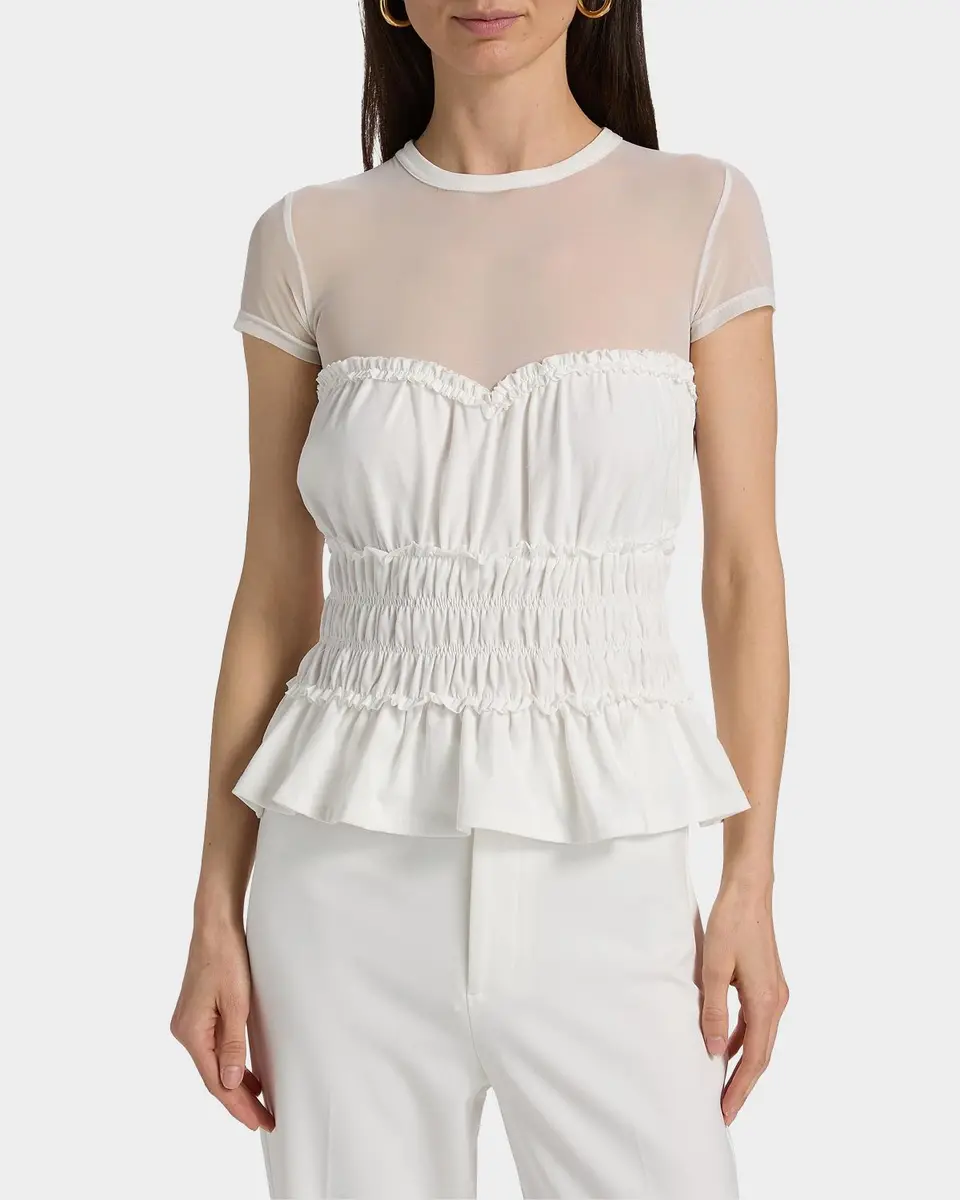 Generation Love Sigrid Mesh-Trim Peplum Top | Thumbnail 4