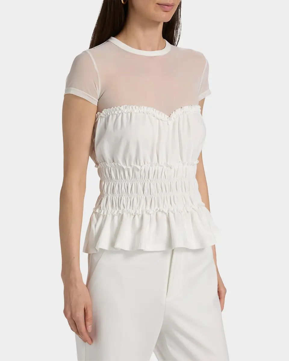 Generation Love Sigrid Mesh-Trim Peplum Top | Thumbnail 7