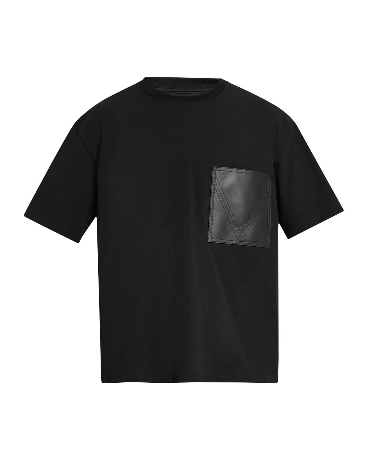 Bottega Veneta Leather Pocket Crewneck T-Shirt