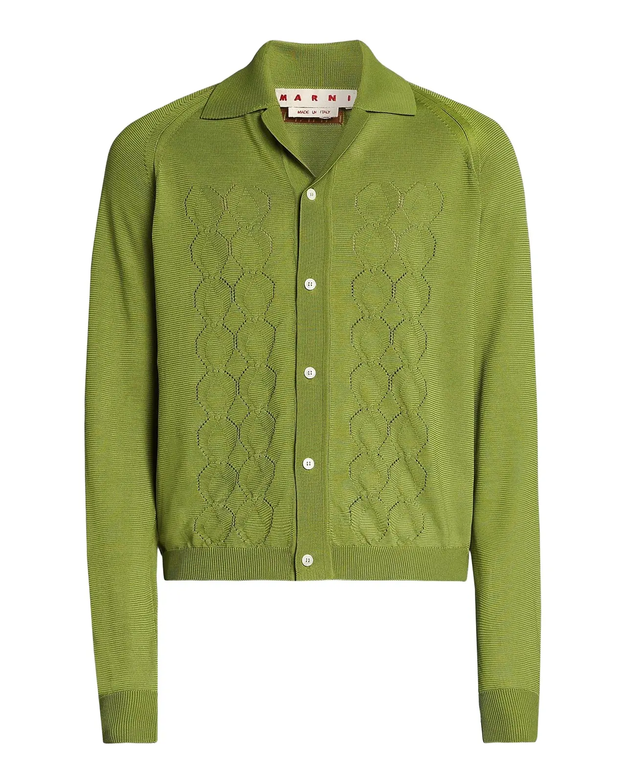 Men's Relaxed-Fit Pointelle-Knit Cardigan Men's Relaxed-Fit Pointelle-Knit Cardigan