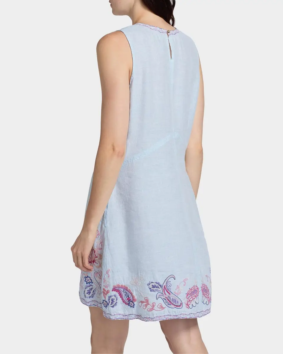 Johnny Was Chevron Cleolia Embroidered Linen-Blend Mini Dress | Thumbnail 3 Johnny Was Chevron Cleolia Embroidered Linen-Blend Mini Dress | Thumbnail 3