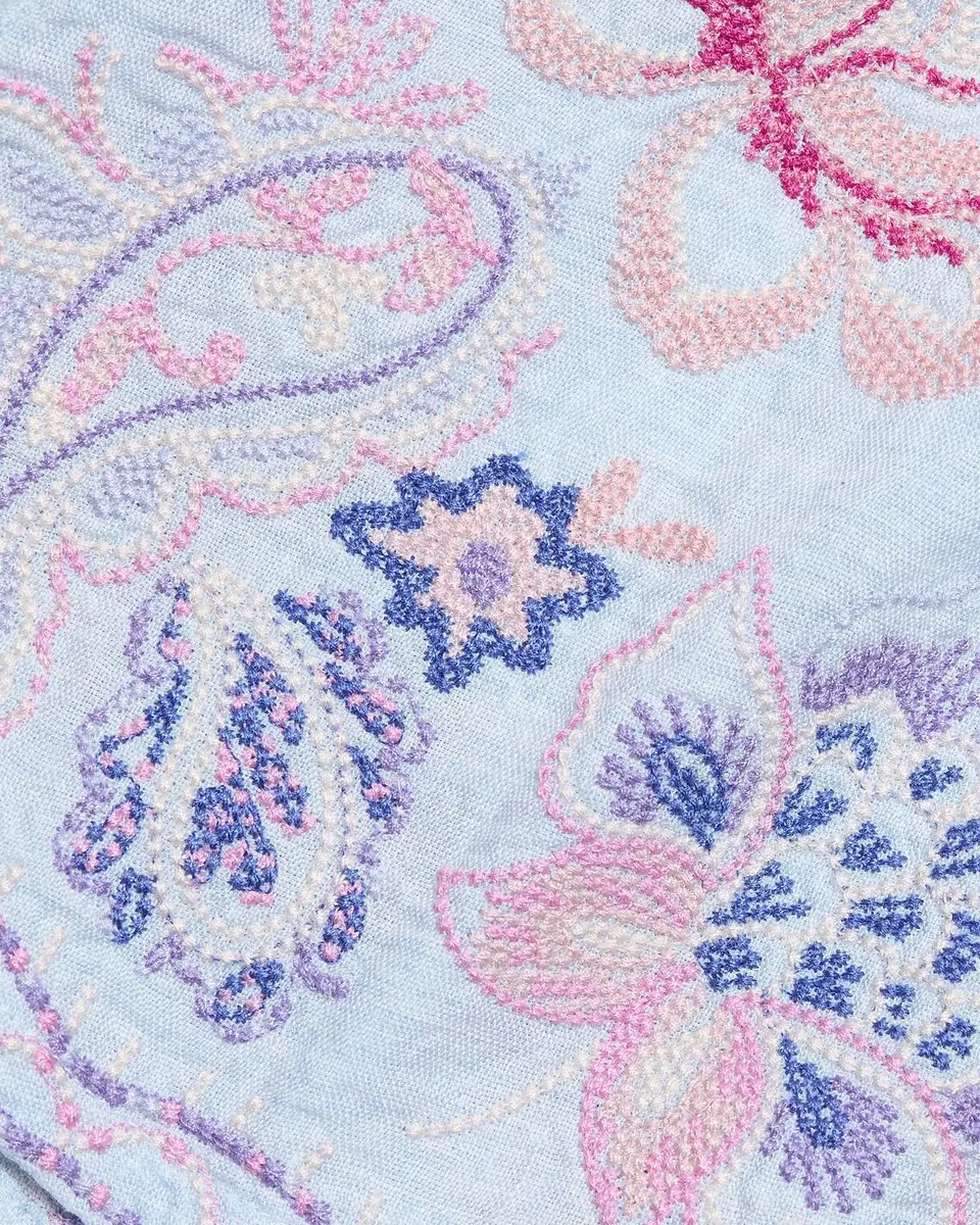 Johnny Was Chevron Cleolia Embroidered Linen-Blend Mini Dress | Thumbnail 6 Johnny Was Chevron Cleolia Embroidered Linen-Blend Mini Dress | Thumbnail 6