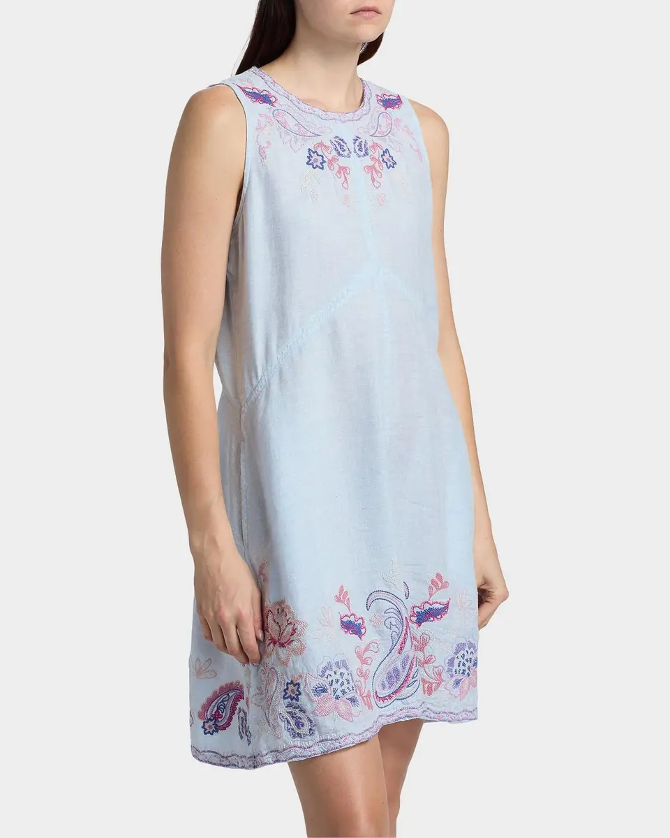 Johnny Was Chevron Cleolia Embroidered Linen-Blend Mini Dress | Thumbnail 7 Johnny Was Chevron Cleolia Embroidered Linen-Blend Mini Dress | Thumbnail 7