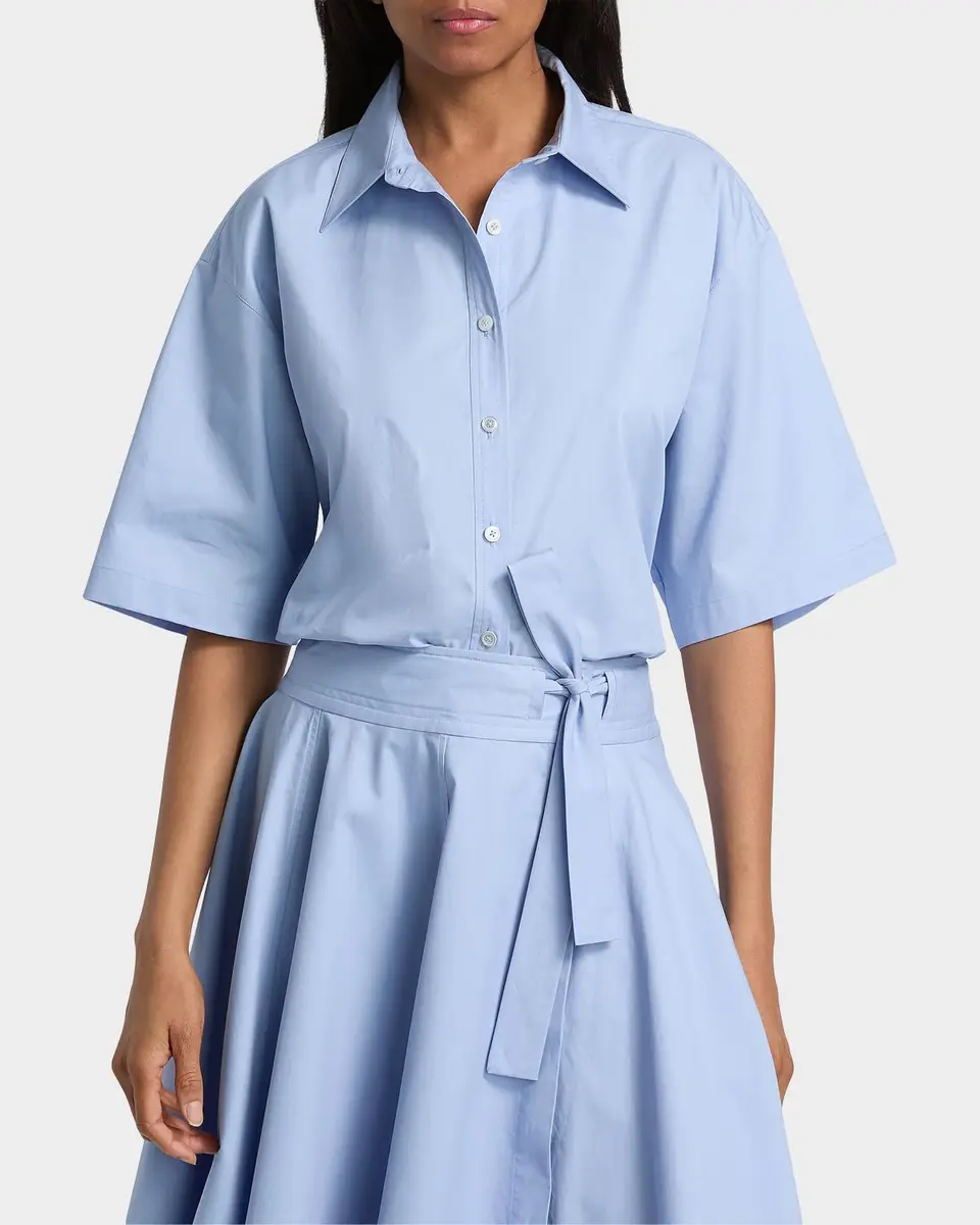 DEREK LAM 10 CROSBY Olivia Cotton Crop Shirt | Thumbnail 4