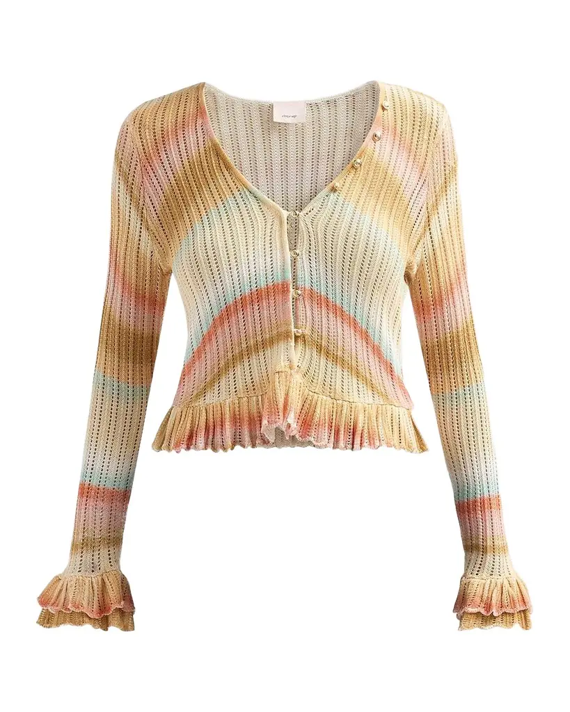Cinq à Sept Edith Space-Dyed Stripe Cardigan | Image 1 Cinq à Sept Edith Space-Dyed Stripe Cardigan | Image 1