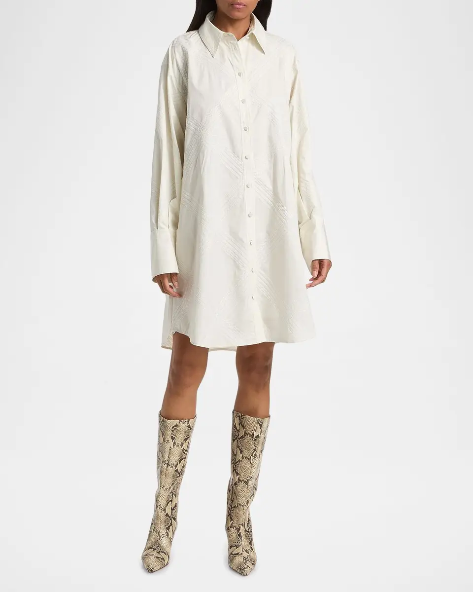 DEREK LAM 10 CROSBY Piper Embroidered Cotton-Blend Mini Shirtdress | Thumbnail 2 DEREK LAM 10 CROSBY Piper Embroidered Cotton-Blend Mini Shirtdress | Thumbnail 2