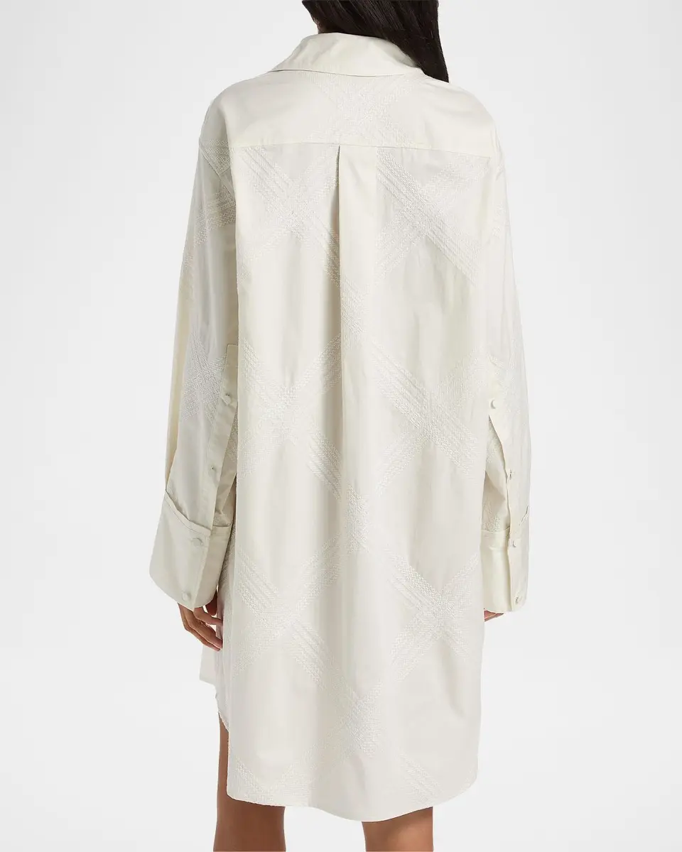 DEREK LAM 10 CROSBY Piper Embroidered Cotton-Blend Mini Shirtdress | Thumbnail 3 DEREK LAM 10 CROSBY Piper Embroidered Cotton-Blend Mini Shirtdress | Thumbnail 3