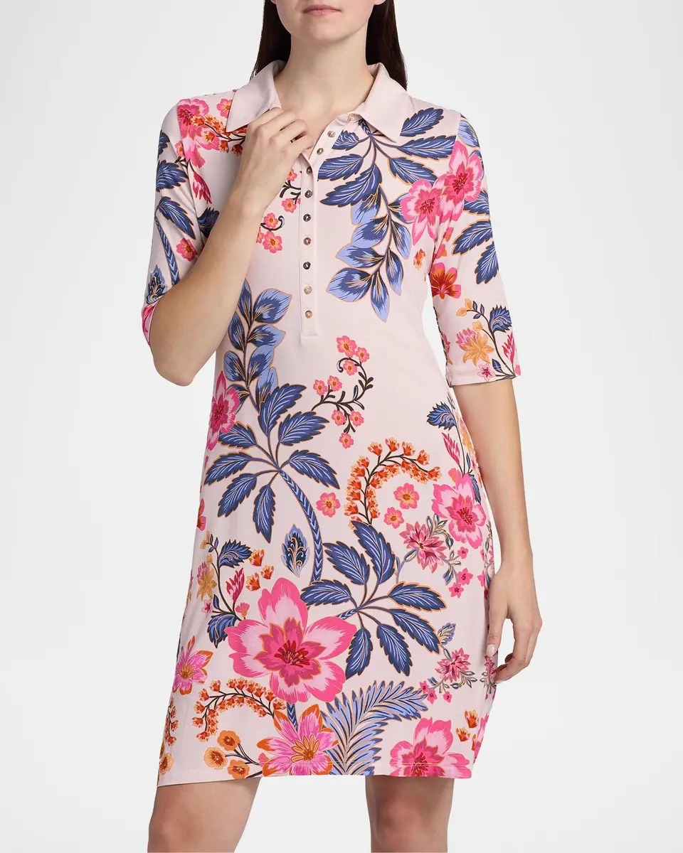 Johnny Was Janie Favorite Floral Polo Shirtdress | Thumbnail 4 Johnny Was Janie Favorite Floral Polo Shirtdress | Thumbnail 4