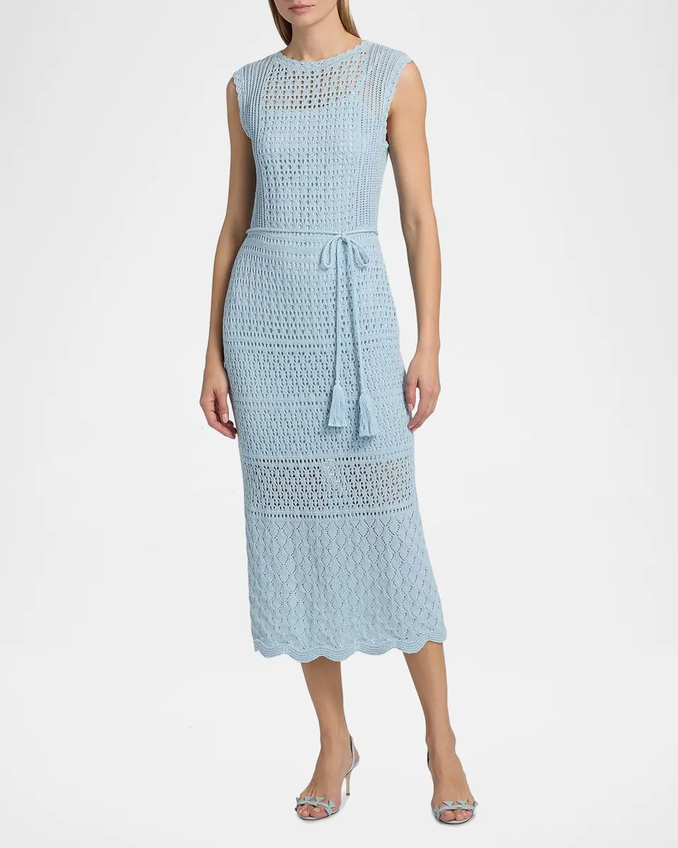 Milly Kai Crochet Cotton Sheath Midi Dress | Thumbnail 2 Milly Kai Crochet Cotton Sheath Midi Dress | Thumbnail 2